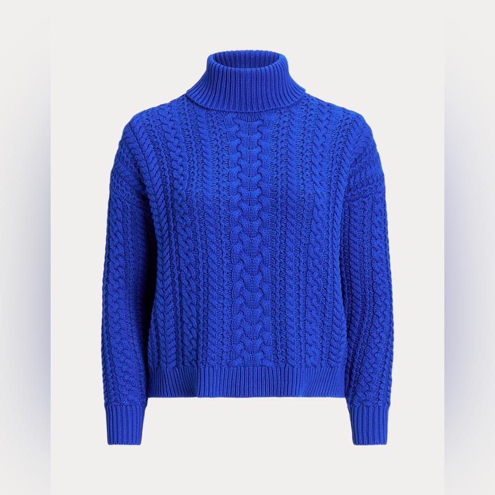 Polo Ralph Lauren 100% Wool Royal Blue Turtleneck Sweater Women’s‎ size Medium